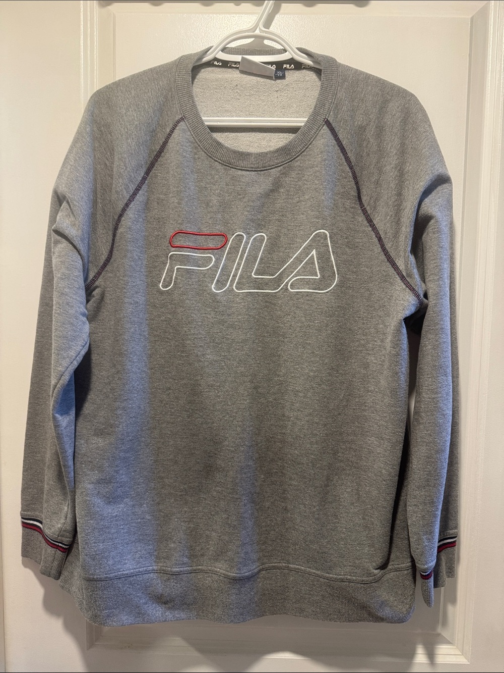 Fila Grey Crewneck Sweatshirt with Red & White Logo